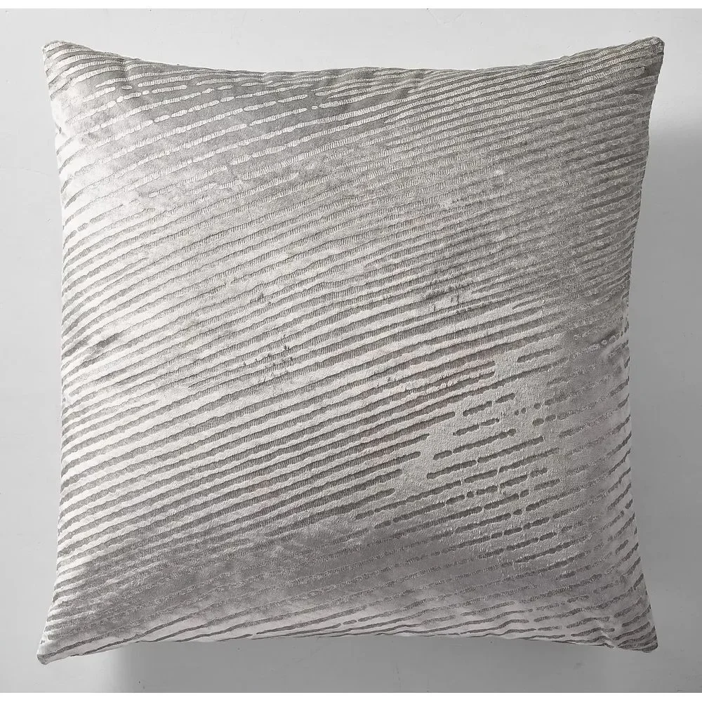 4 Restoration‎ Hardware Ratti Hand-Screened Velvet Pillow Covers Silver